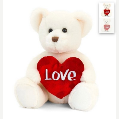 20cm cream Teddy soft toy I Love You for same day delivery in BRomley and Croydon