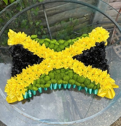 Funeral flowers flag of chosen country, made by florist in Hayes, Bromley, Kent