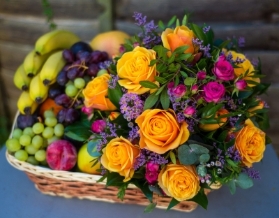 Fruit and flowers hamper by local florist in Bromley available for same day delivery in BR, CR West Wickham, Shirley, West Croydon, Waddon, Beddington, Woodcote, Selsdon, Keston, Orpington, Biggin hill, New Addington, Christchurch, Cony Hall, Bromley South, Bromley Common