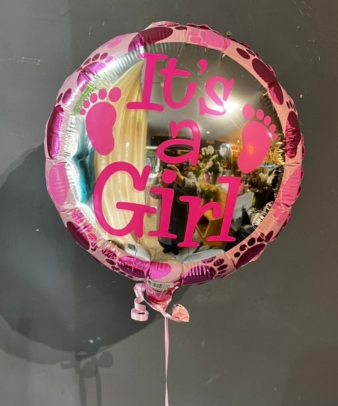 New baby girl helium balloon for delivery in Bromley, Beckenham, Shirley, West Wickham, Orpington, Biggin Hill, Addington Village, Gravel Hill, Cony Hall