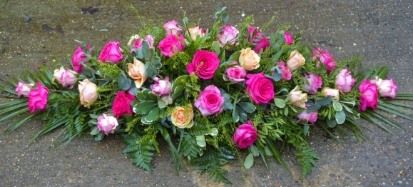 Classic Roses Coffin Spray   choose colours